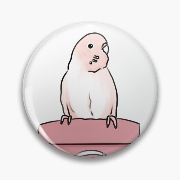 Item preview, Pink Budgie sitting on Milk Carton designed and sold by bittybirddoodlz.