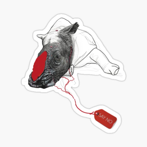 Aperçu de l'œuvre Rhino dit non créée et vendue par GreenBearArt.