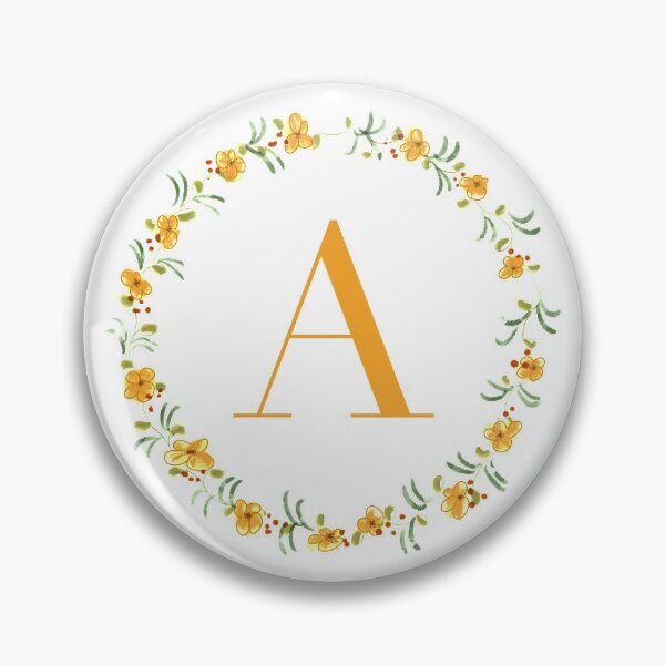 Item preview, Letter A monogram with orange colored flowers and leaves designed and sold by Createlikeamom.