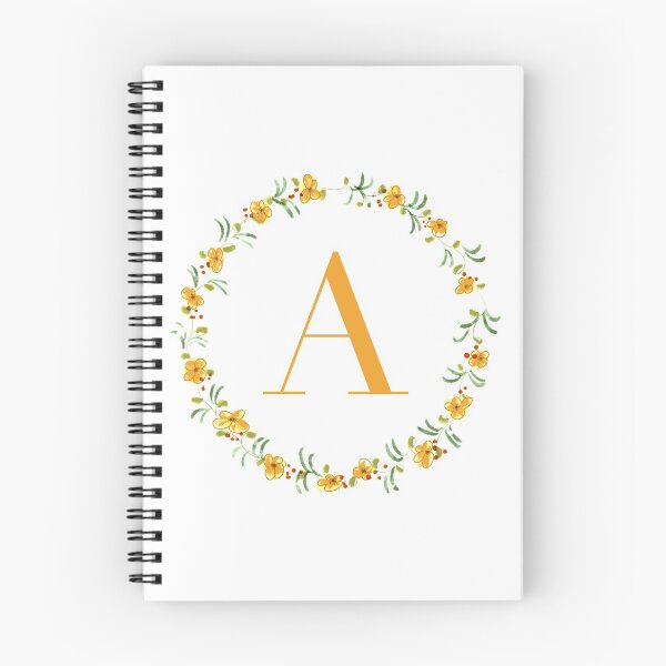 Artikelvorschau, Buchstabe Ein Monogramm mit orangefarbenen Blüten und Blättern entworfen und verkauft von Createlikeamom.