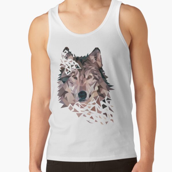Low-Poly Red Wolf Tank Top