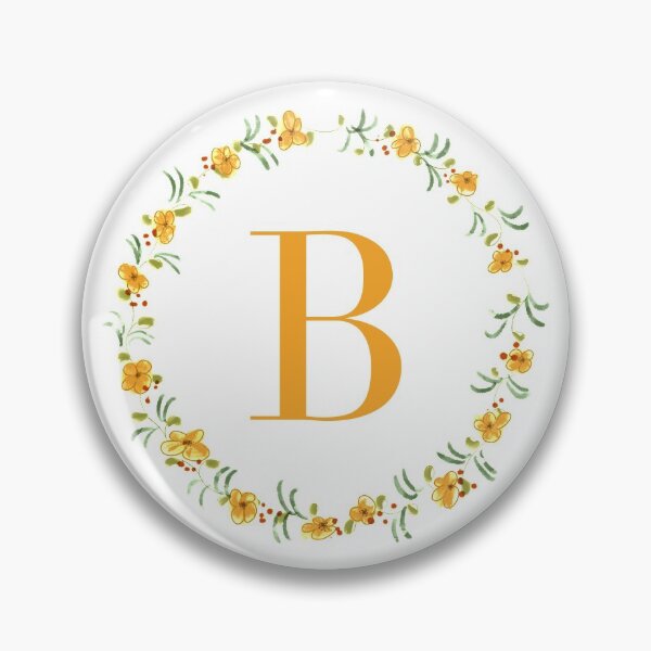 Item preview, Letter B monogram with orange colored flowers and leaves designed and sold by Createlikeamom.