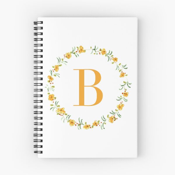 Artikelvorschau, Buchstabe B Monogramm mit orangefarbenen Blüten und Blättern entworfen und verkauft von Createlikeamom.
