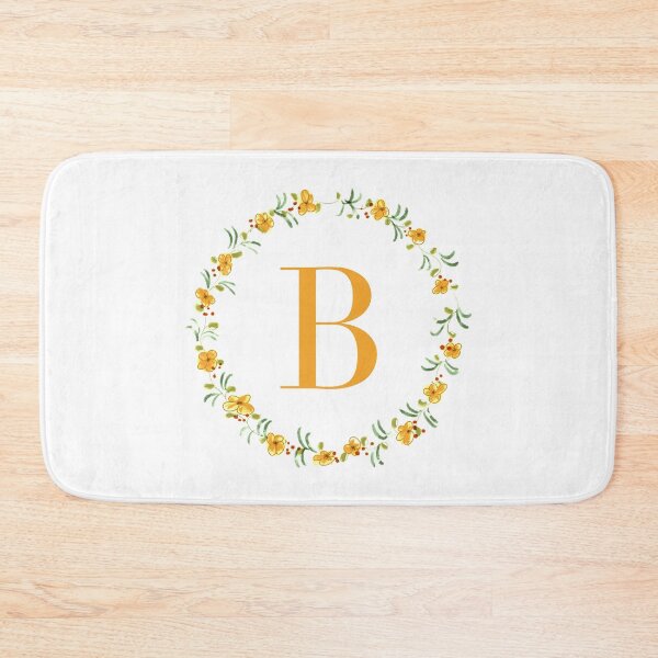 Item preview, Letter B monogram with orange colored flowers and leaves designed and sold by Createlikeamom.