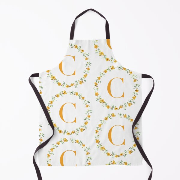 Item preview, Letter C monogram with orange colored flowers and leaves designed and sold by Createlikeamom.
