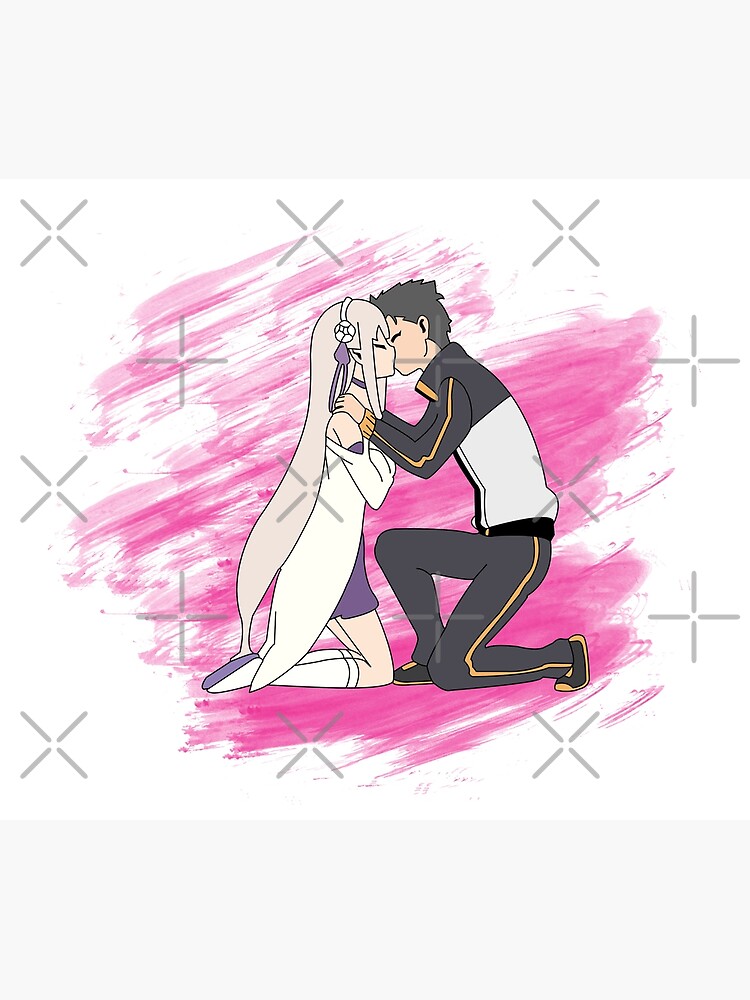 "Re Zero Hajimeru Emilia x Subaru Kiss" Photographic Print for Sale by oneskyoneland Redbubble