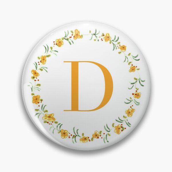 Item preview, Letter D monogram with orange colored flowers and leaves designed and sold by Createlikeamom.