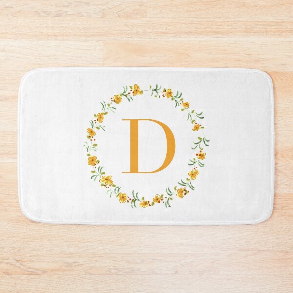Item preview, Letter D monogram with orange colored flowers and leaves designed and sold by Createlikeamom.