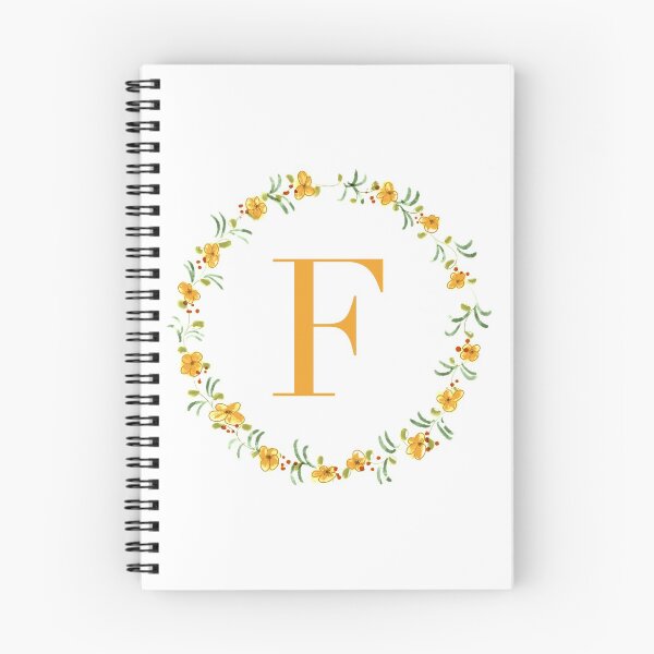 Item preview, Letter F monogram with orange colored flowers and leaves designed and sold by Createlikeamom.