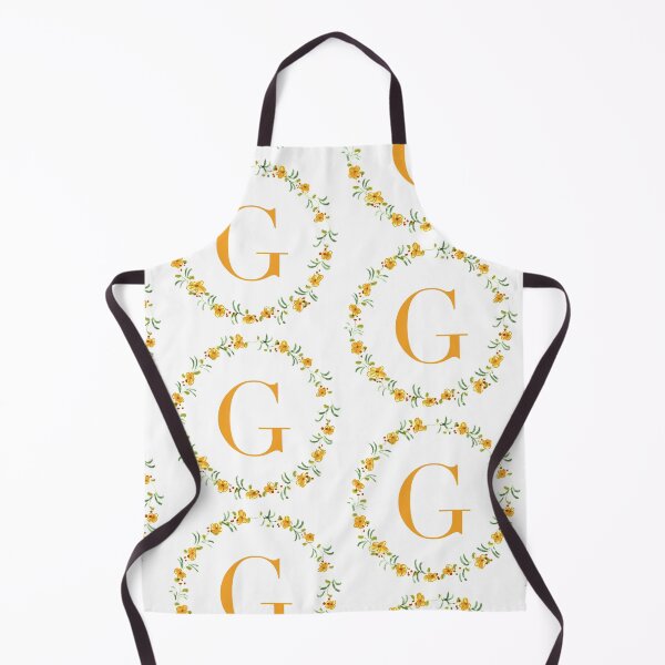 Item preview, Letter G monogram with orange colored flowers and leaves designed and sold by Createlikeamom.