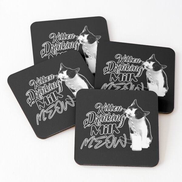 Item preview, KITTEN DRINKING MILK MEOW designed and sold by Printshophub.