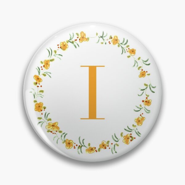 Artikelvorschau, Buchstabe I Monogramm mit orangefarbenen Blüten und Blättern entworfen und verkauft von Createlikeamom.