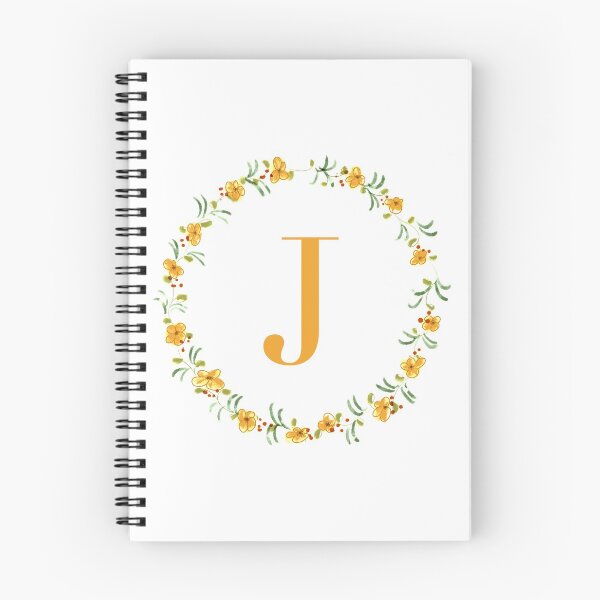 Item preview, Letter j monogram with orange colored flowers and leaves designed and sold by Createlikeamom.