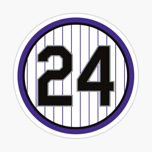TeeCreations Baseball Number 24 #24 Baseball Shirt Jersey Favorite Player Biggest Fan Sticker