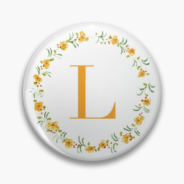 Item preview, Letter L monogram with orange colored flowers and leaves designed and sold by Createlikeamom.