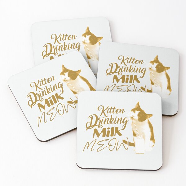 Item preview, KITTEN DRINKING MILK MEOW designed and sold by Printshophub.