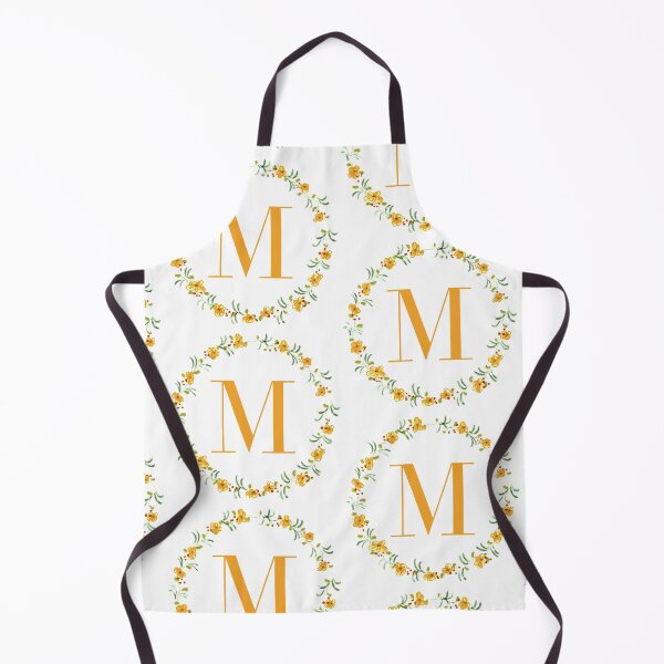 Item preview, Letter M monogram with orange colored flowers and leaves designed and sold by Createlikeamom.
