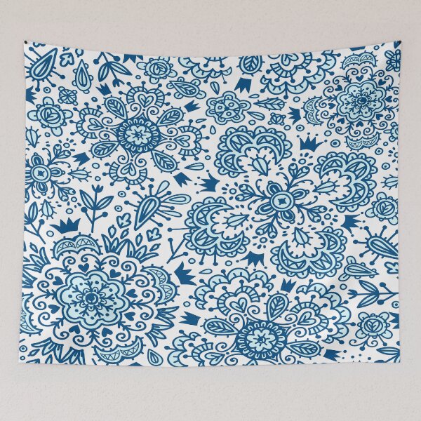 Item preview, Blue Floral bohemian print  designed and sold by TraveliteDesign.
