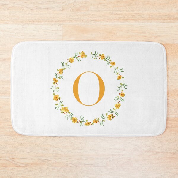 Item preview, Letter O monogram with orange colored flowers and leaves designed and sold by Createlikeamom.