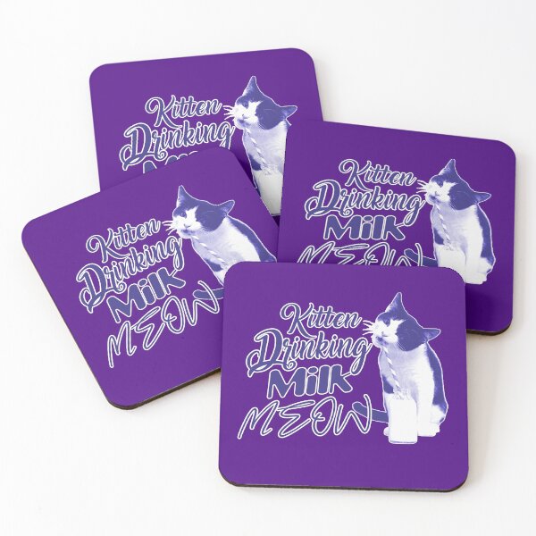Item preview, KITTEN DRINKING MILK MEOW designed and sold by Printshophub.