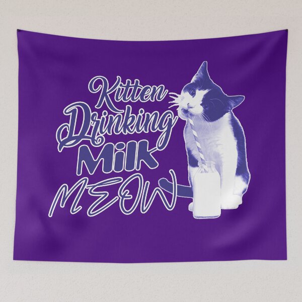 Item preview, KITTEN DRINKING MILK MEOW designed and sold by Printshophub.