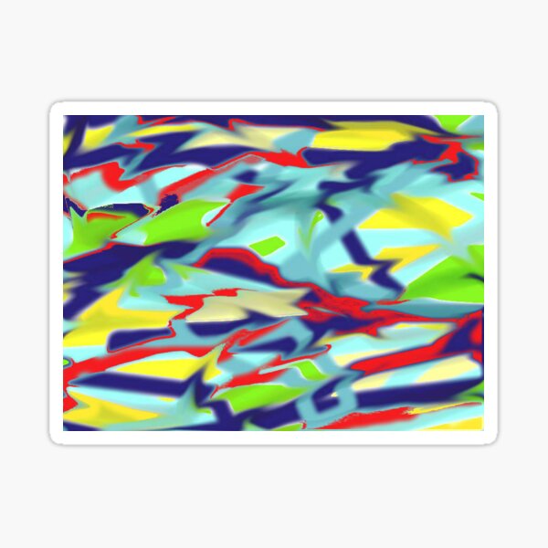 Chaos into Form Design 1 - Blue / Red Sticker