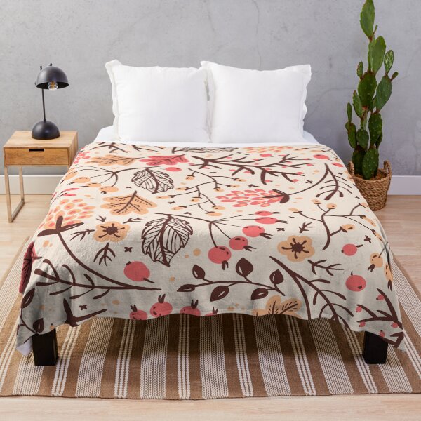 Item preview, Pink Floral forest leaves print  designed and sold by TraveliteDesign.