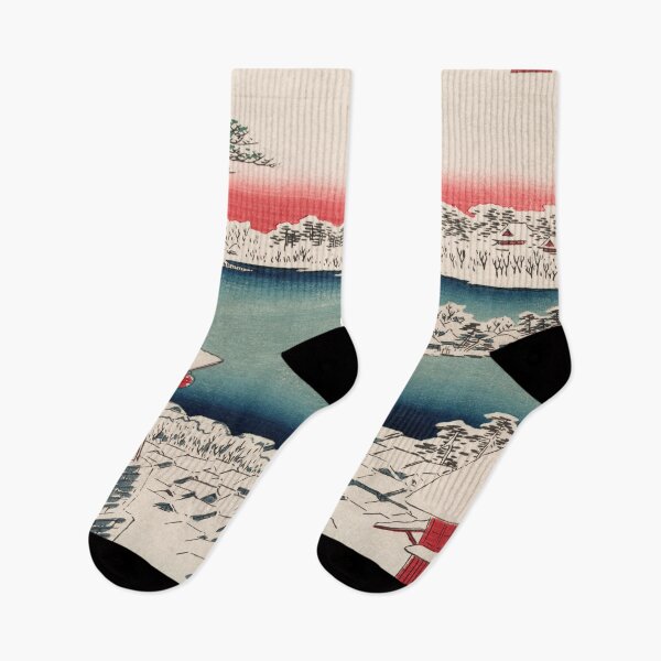 Item preview, Hilltop Snow View Vintage Ukiyo-e Japanese Art designed and sold by VintageArchive.