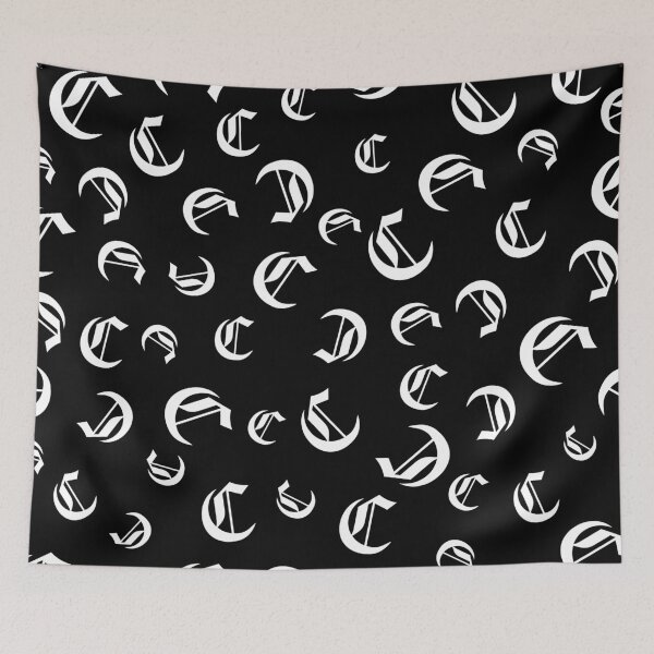 Item preview, C – Old English Initial White Letter C Pattern designed and sold by Typeglyphs.