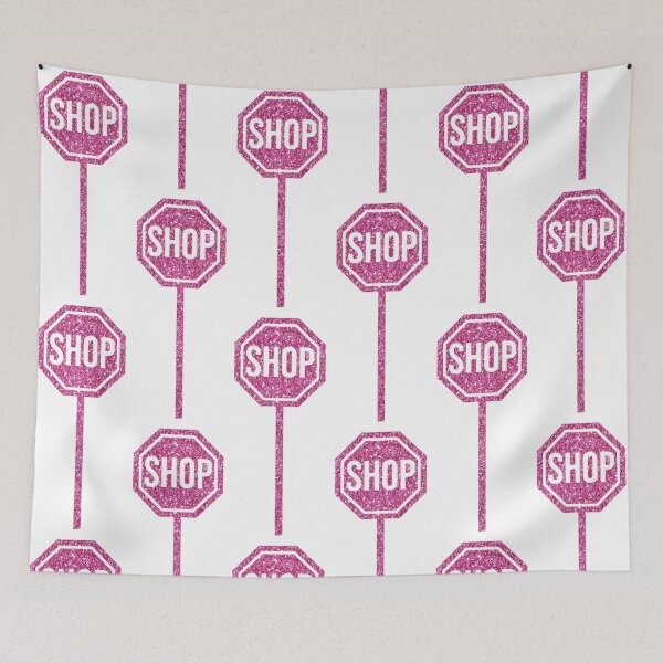 Item preview, SHOP sign - pink glitter designed and sold by Julia Santos.