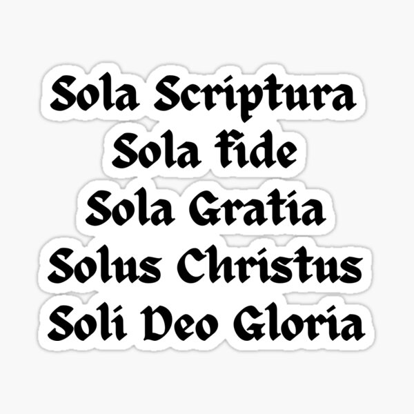 Vista previa del artículo con la obra «The Five Solas - Christianity», diseñado y vendido por ElementJourney.