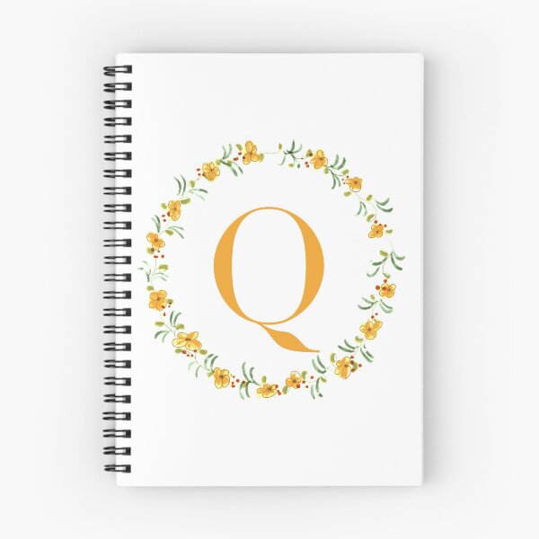 Artikelvorschau, Buchstabe Q Monogramm mit orangefarbenen Blüten und Blättern entworfen und verkauft von Createlikeamom.
