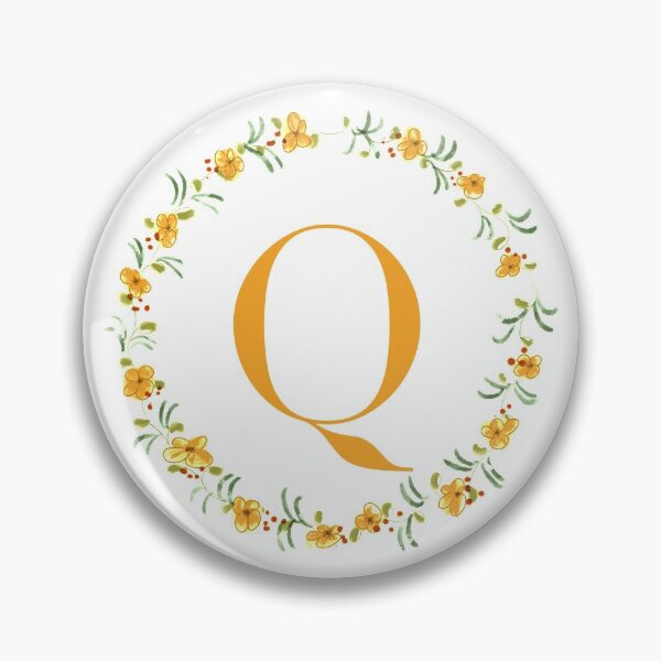 Item preview, Letter Q monogram with orange colored flowers and leaves designed and sold by Createlikeamom.