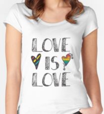 Liebe ist Liebe doodles LGBT Tailliertes Rundhals-Shirt