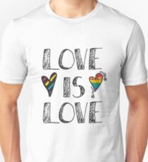 Love Is Love Doodles LGBT Unisex T-Shirt