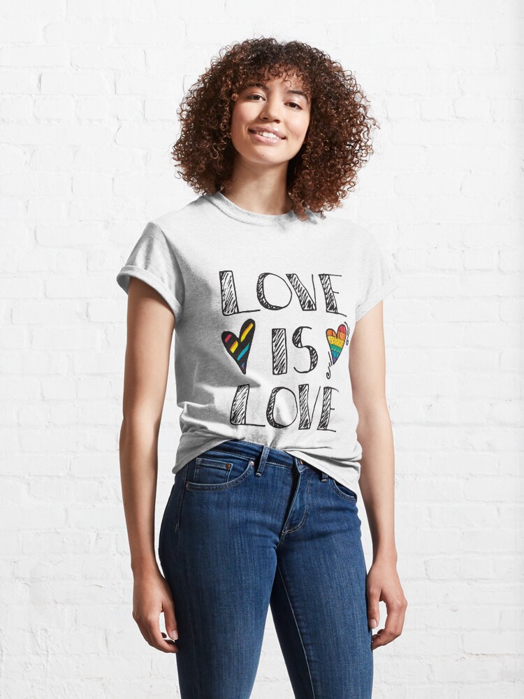 Alternate view of Love Is Love Doodles LGBT Classic T-Shirt