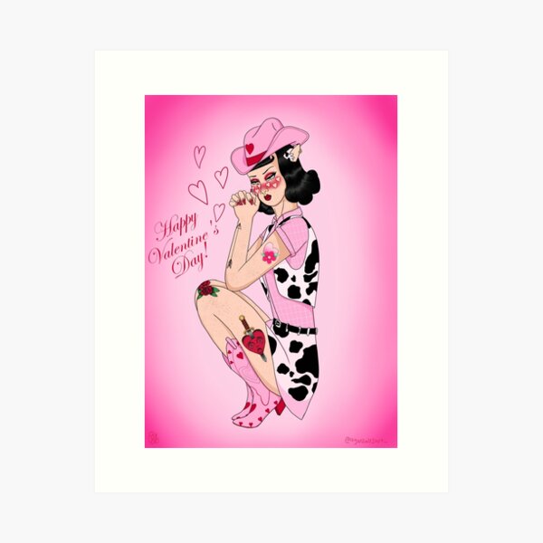Item preview, strawberries thee cow valentines day art prints and card  designed and sold by agonzalezart.