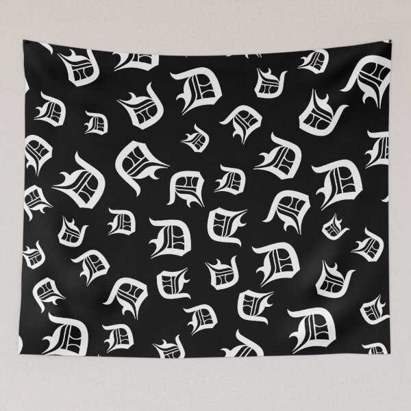 Item preview, D – Old English Initial White Letter D Pattern  designed and sold by Typeglyphs.