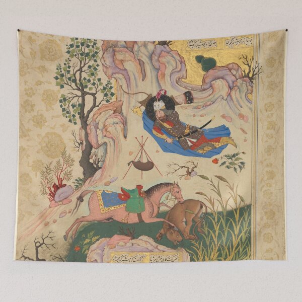 Item preview, Rakhsh Kills a Lion while Rustam Sleeps designed and sold by ArtEntwined.