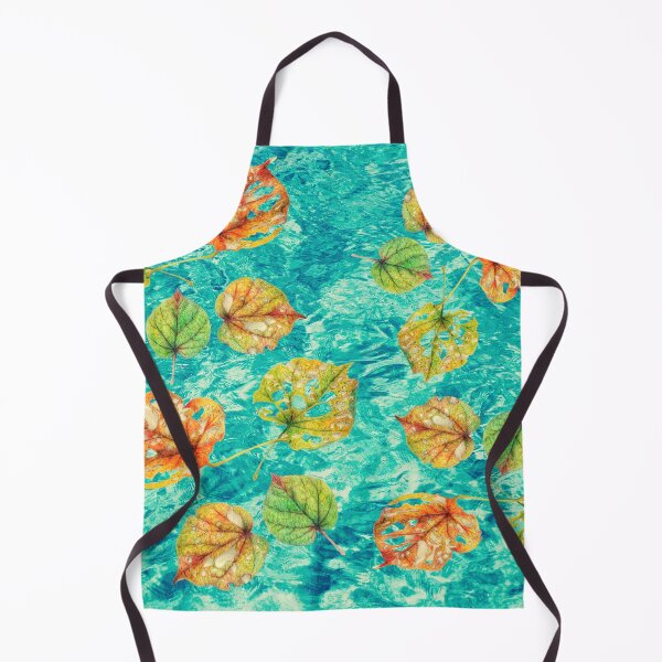 Item preview, The drama of broken leaves on turquoise water. designed and sold by anneliesfineart.
