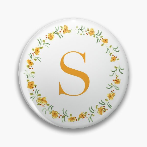 Artikelvorschau, Buchstabe S Monogramm mit orangefarbenen Blüten und Blättern entworfen und verkauft von Createlikeamom.
