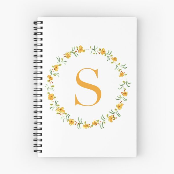 Item preview, Letter S monogram with orange colored flowers and leaves designed and sold by Createlikeamom.