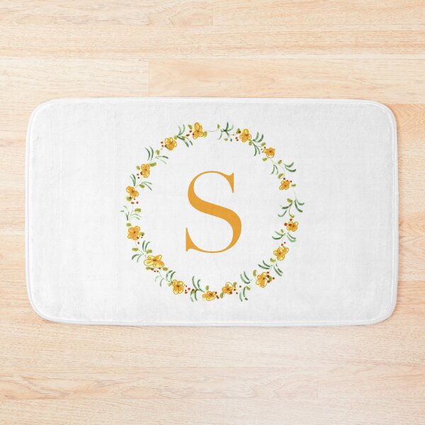 Artikelvorschau, Buchstabe S Monogramm mit orangefarbenen Blüten und Blättern entworfen und verkauft von Createlikeamom.