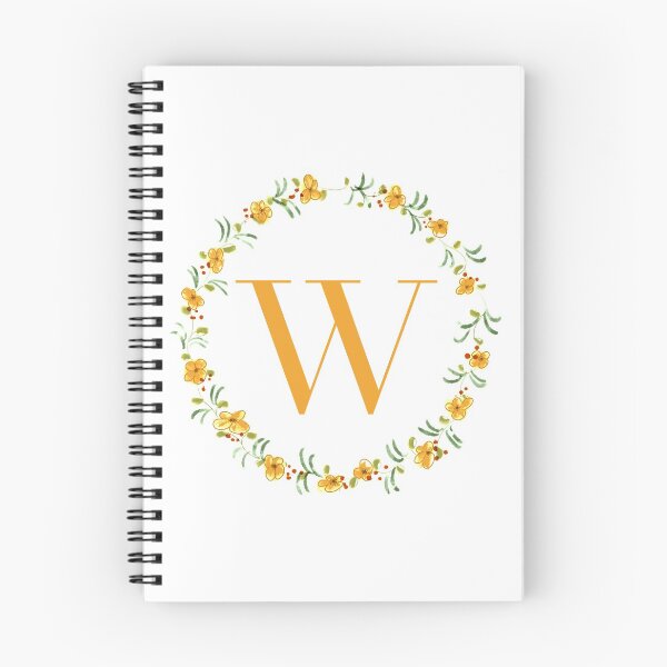 Item preview, Letter W monogram with orange colored flowers and leaves designed and sold by Createlikeamom.