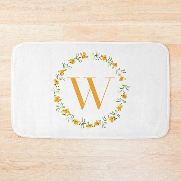 Item preview, Letter W monogram with orange colored flowers and leaves designed and sold by Createlikeamom.