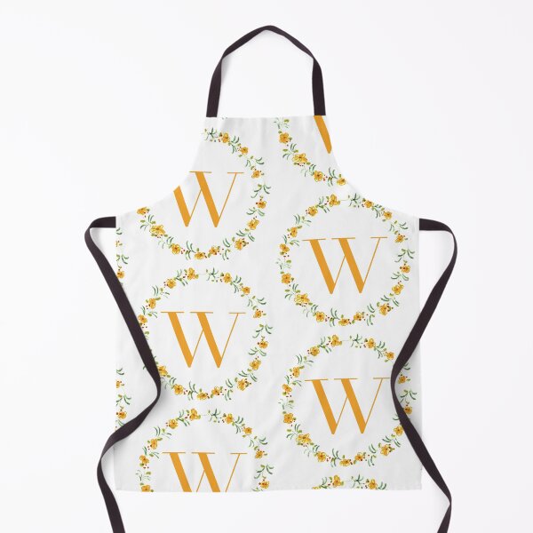 Item preview, Letter W monogram with orange colored flowers and leaves designed and sold by Createlikeamom.