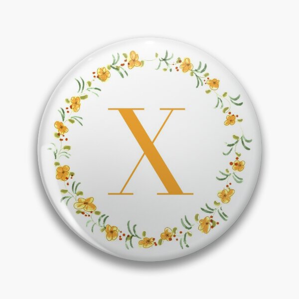 Artikelvorschau, Buchstabe X Monogramm mit orangefarbenen Blüten und Blättern entworfen und verkauft von Createlikeamom.