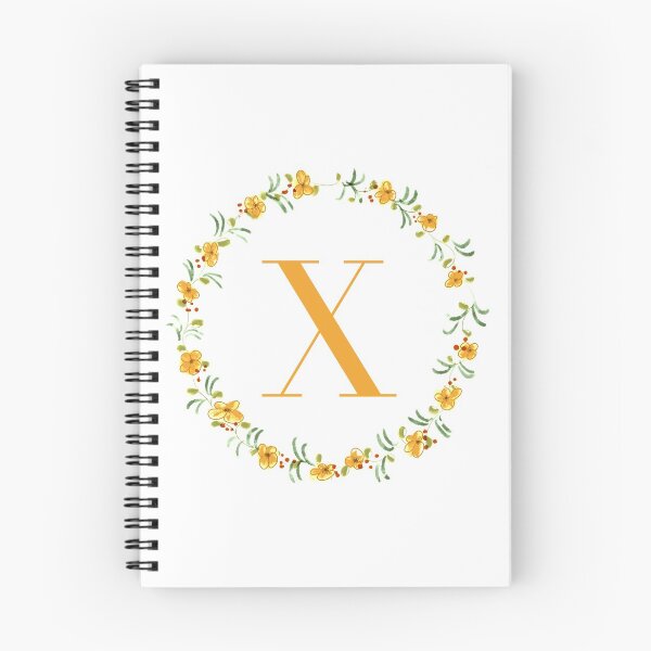 Item preview, Letter X monogram with orange colored flowers and leaves designed and sold by Createlikeamom.