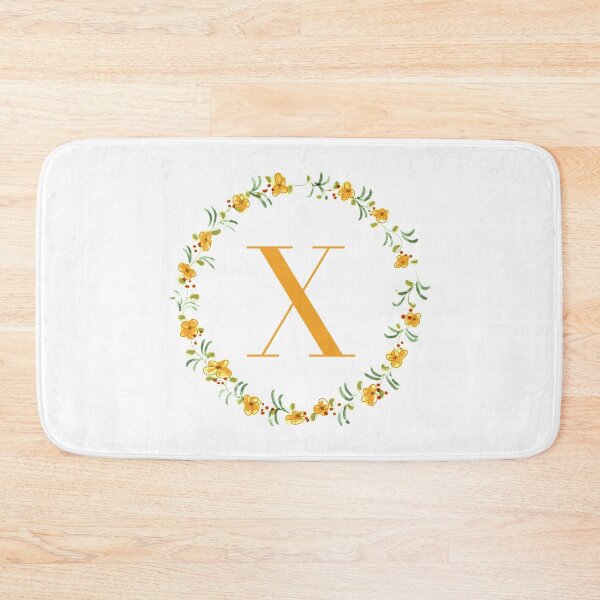 Item preview, Letter X monogram with orange colored flowers and leaves designed and sold by Createlikeamom.