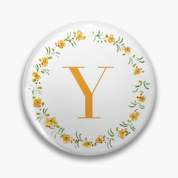 Artikelvorschau, Buchstabe Y Monogramm mit orangefarbenen Blüten und Blättern entworfen und verkauft von Createlikeamom.